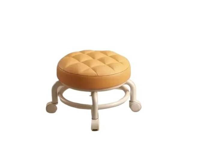 Runder Sitzhocker Multifunktionaler runder Schuhwechselhocker for Kinder Mit verschiebbarem Radsitz, niedrig, universell, klein(Orange)
