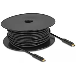 Delock USB Typ C — USB Typ C (30 m), Videokabel, Schwarz