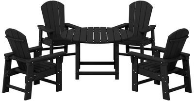 Polytrends Laguna Kids Adirondack 5-Piece Round Table Dining Set