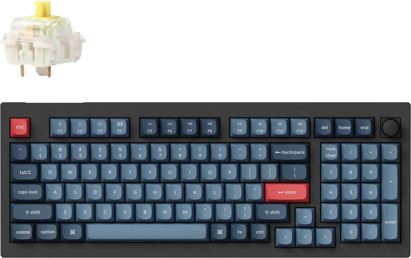 Keychron V5 Max Mechanisch Toetsenbord 96% Bekabeld en Draadloos met RGB LED Zwart Grijs