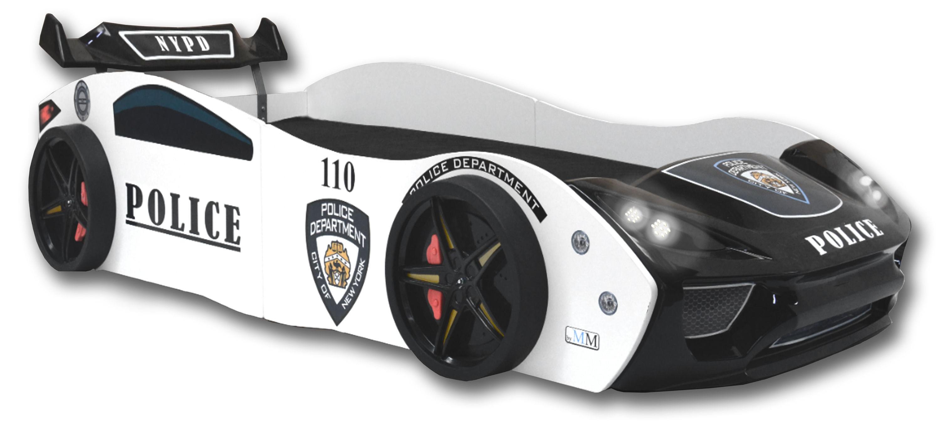 Autobett "Police" Spielbett für Kinder 90x200 inkl. Lattenrost