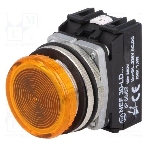 Romet Fähre 30 mm gelbes Signallicht 24 - 230 V AC/DC (W0-NEF30LD-G) (W0-LDU1-NEF30LD G)