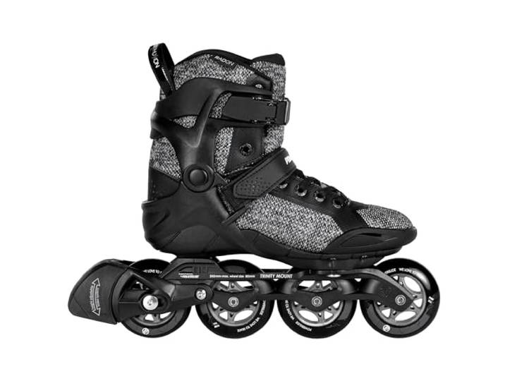 Powerslide Inline Skates Phuzion Radon Black White 80 Gr. 37-47 - Inliner für Herren und Damen in Schwarz/Grau, 80mm/85A Rollen, ABEC 5 Pro Kugellager Gr. 45