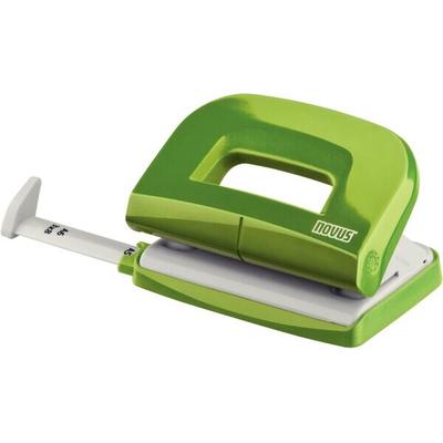 NOVUS Locher E 210, fresh green, Stanzleistung: 10 Blatt, Metallunterteil und Kunststoffoberteil, mit Anschlagschiene
