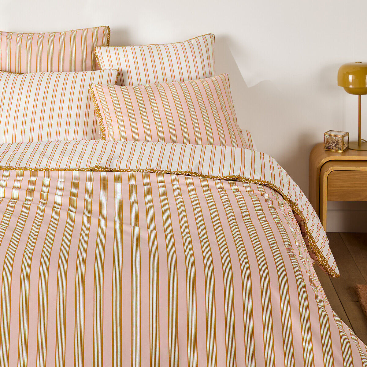 LA REDOUTE INTERIEURS Housse de couette en percale de coton, à rayures, ALISON