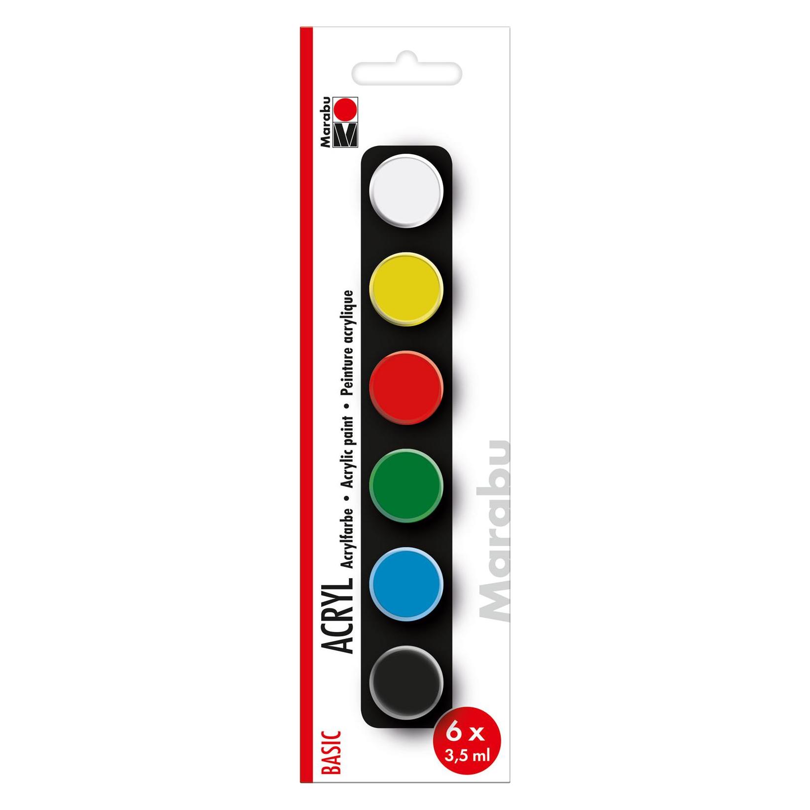 Marabu Acrylfarbe Set Basic 6 x 3.5 ml (3.50 ml) (1210000000203)