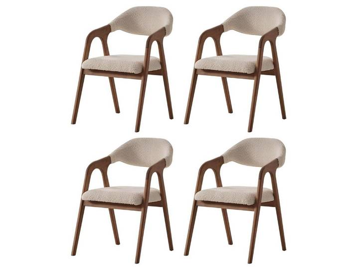 JVmoebel Esszimmerstuhl Beige Designer-Stühle mit Textilbezug für stilvolle Räume (4 St)