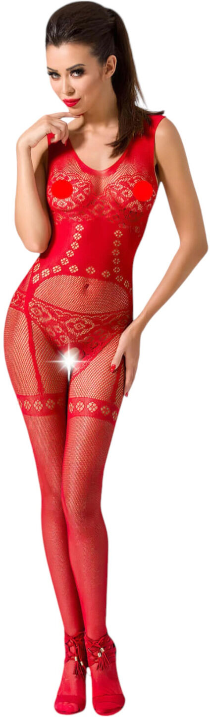 Passion BS052 - open red fishnet bodystocking (S-L)