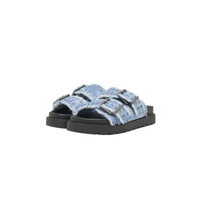 Plateausandaletten BUFFALO "Buffalo RAYA ARI STUD", Damen, Gr. 37, blau (light blau), Baumwolle, unifarben, Schuhe