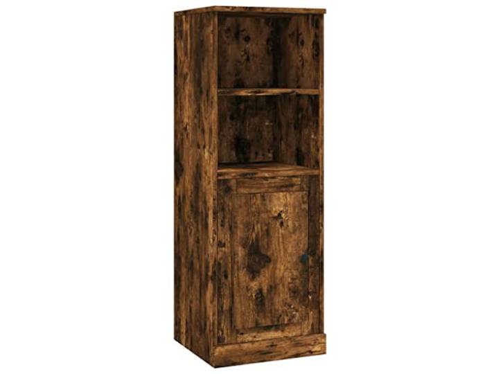 GHVBNMF Highboard Räuchereiche 36x35,5x103,5 cm Holzwerkstoff Schrank Schlanker Beistellschrank in Räuchereiche-Optik mit viel Stauraum für Wohnzimmer und Flur. Stabil und platzsparend.