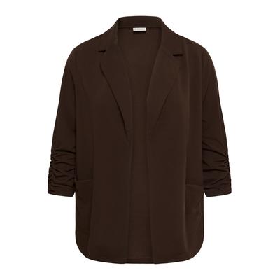 Blusenblazer KAFFE CURVE "KAFFE Curve Blazer KCpheolo", Damen, Gr. M, braun (coffee bean), Blazer Blusenblazer