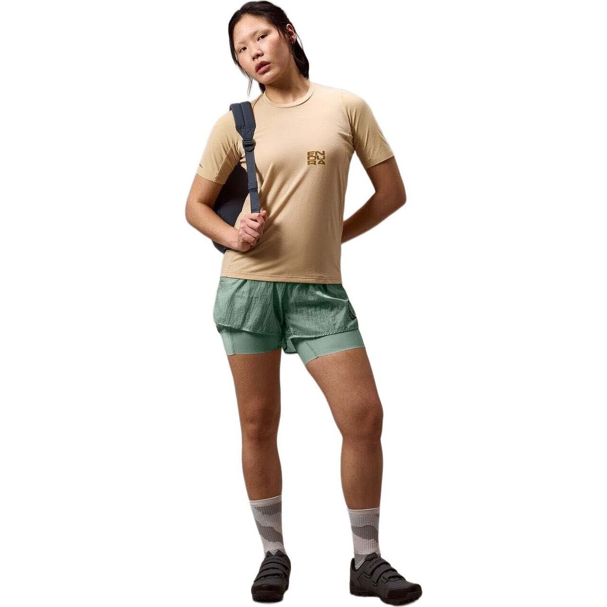 Endura WMS Alltrack LT Lined Short sage green print L R-E6253-L-sage-green-print