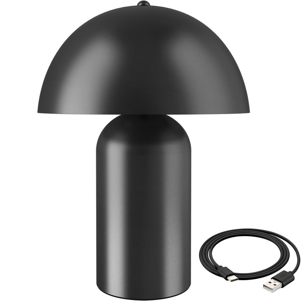 tectake Akku-Tischlampe, Schwarz, Metall, 25x34x25 cm, CE, Lampen & Leuchten, LED Beleuchtung, LED-Tischleuchten