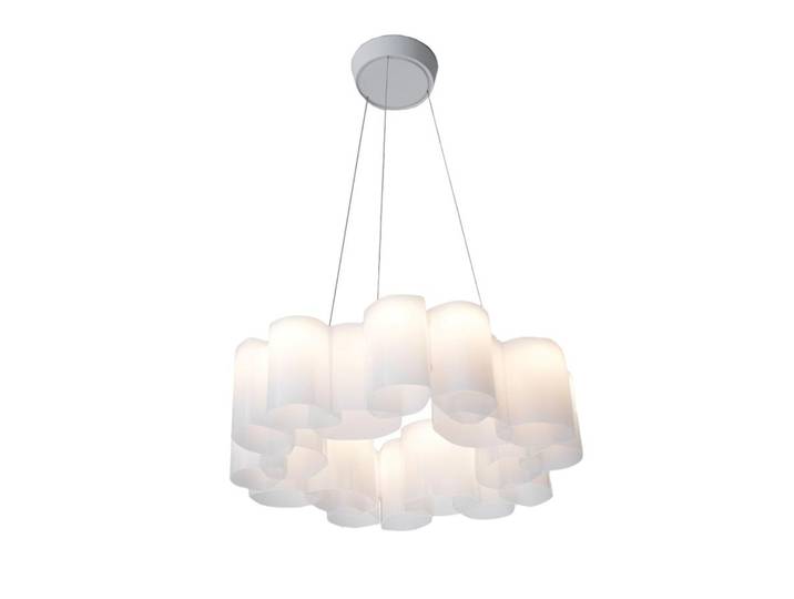 STILNOVO lampe à suspension HONEY Ø 58 cm (Blanc brillant - Polycarbonate)