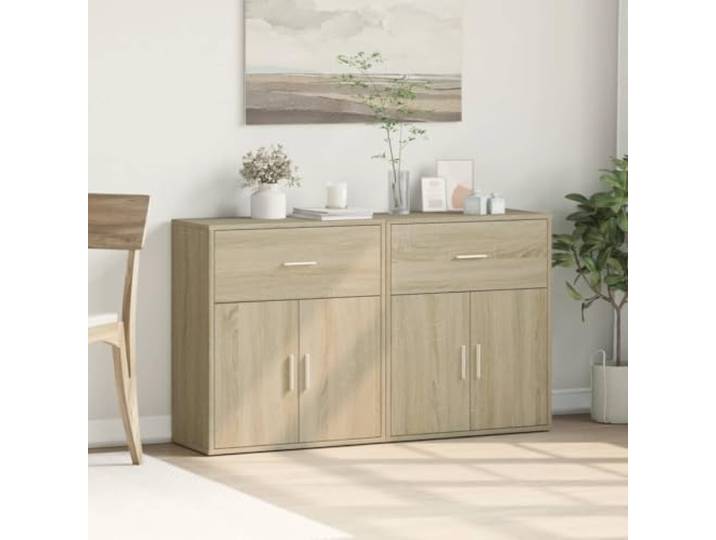 KTHLBRH Sideboards 2 Stück Eiche Sonoma 60 x 31 x 70 cm Mehrschichtholz Praktischer Stauraum, glatte Oberfläche, leicht zu reinigen, breite Anwendung