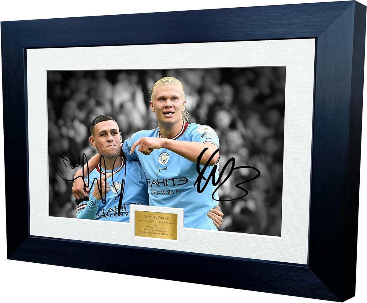 Sport Poster Voetbal Foto Wanddecoratie Gesigneerde Reprint A4 Formaat Zwart