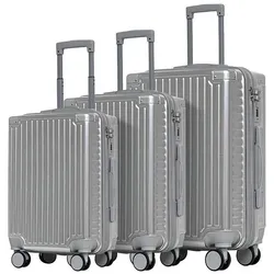 Champ Koffer-Trolley 3-er Set, Koffer, Silber