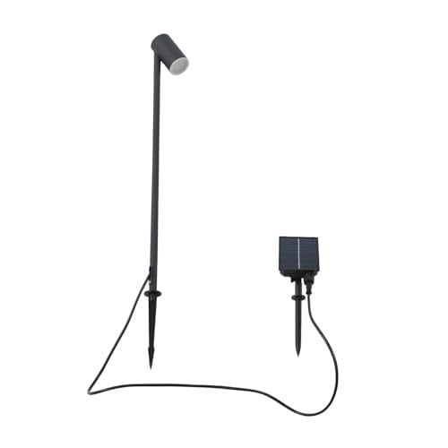 Lindby Myric Moderne LED Solar Buitenlamp in Zwart van Aluminium en Plastic