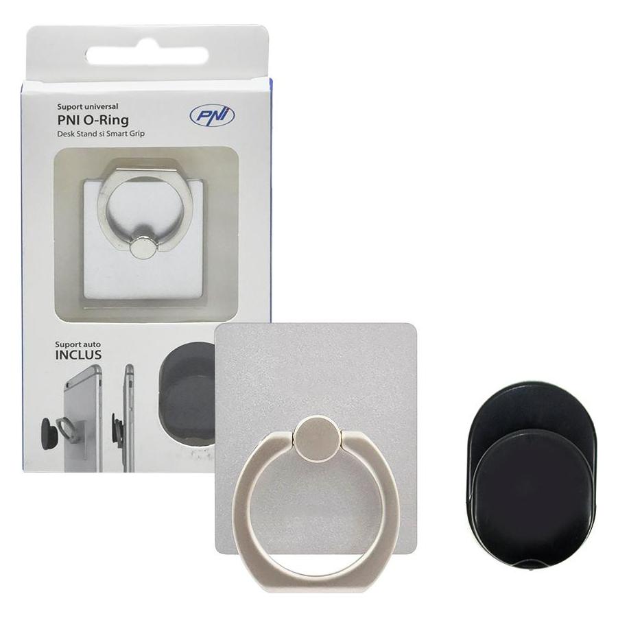 PNI Universalhalterung O-Ring, Schreibtischständer und Smart Grip, Silber, Autohalterung im Lieferum (43699046)