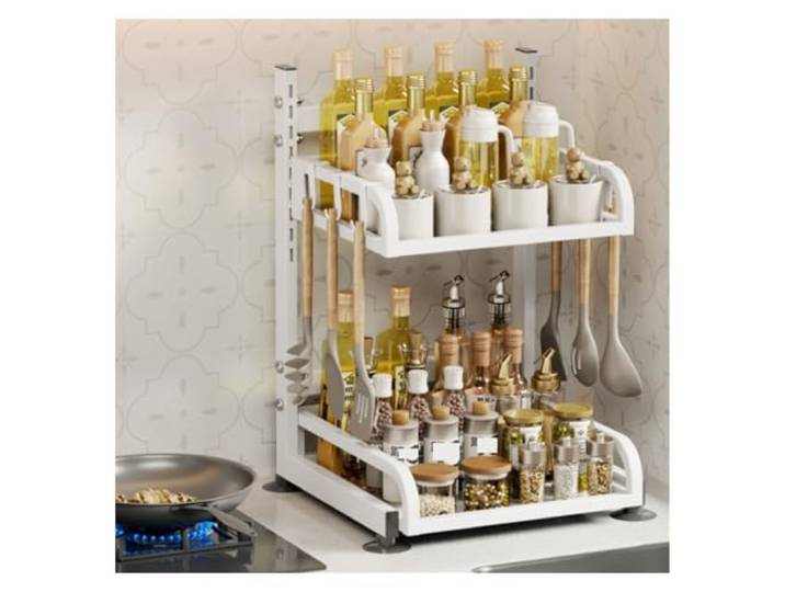 CVdrtyED Mikrowellenregal Mikrowellenherd-Rack, Küche, Verstellbar, Haushaltsarbeitsplatte, Gewürzofen, Reiskocher, Mehrschichtiges Lagerregal Küchenregal Stehend(38cm)