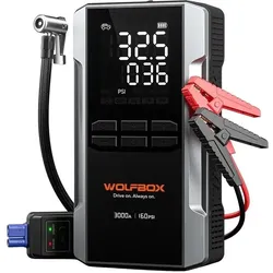 Wolfbox, Starthilfe, MegaVolt 16 Air 16.000 mAh 3.000 A Starthilfe (3000 A, 16000 mAh)