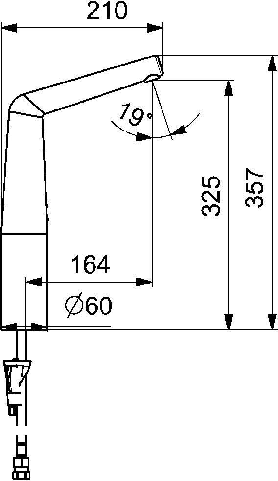 HANSADESIGNO Style Waschtisch-Elektronik-Batterie, hoher Auslauf, Batteriebetrieb