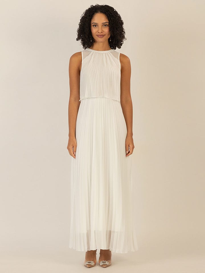 APART Plisseekleid in Creme - 40