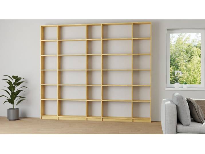 Große Bücherwand nach Maß Buche Natur geölt