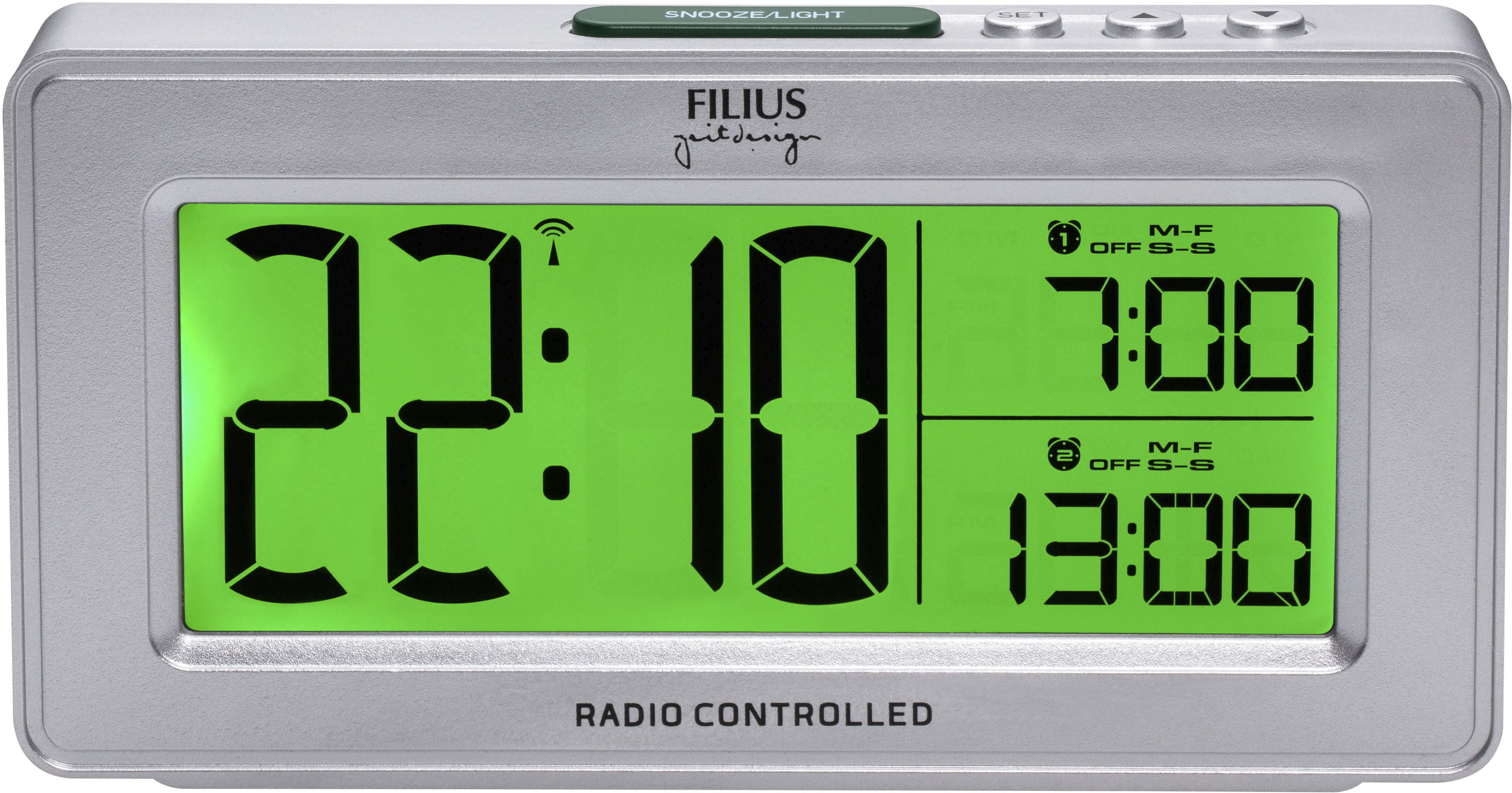 Funkwecker FILIUS ZEITDESIGN "0532-19", silber (silberfarben), Wecker, Funkwecker