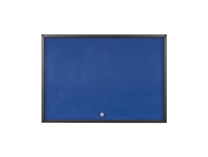 Bi-Office Exhibit Extra Pinnbare Schaukasten, 10xA4, Oberfläche in Blauem Filz, Glastür, Aluminiumrahmen Farbe Anthrazit