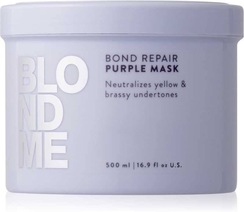 Schwarzkopf Professional Blondme Bond Repair Purple Mask Maske für die Haare neutralisiert gelbe Verfärbungen 500 ml