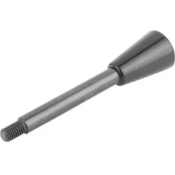GRIFFSTANGE M10, L=80, D=12, FORM:C KONUSKNOPF, STAHL BRÜNIERT, KOMP:DUROPLAST SCHWARZ HOCHGLANZPOLIERT