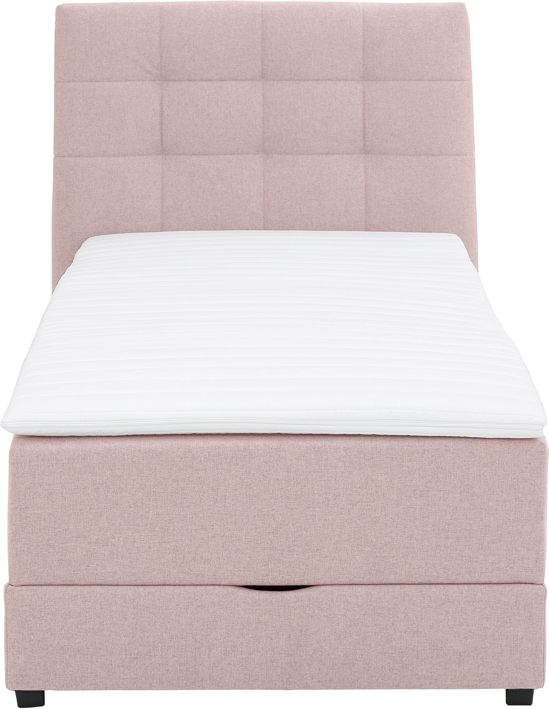 Boxbett HOME AFFAIRE "Mieke", rosa (flamingo), B:133cm L:210cm, Struktur imprägniert (100%), Komplettbetten, Boxbett, incl. Bettkasten und Topper, Bezug imprägniert, 2 Breiten