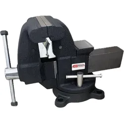 KS Tools, Schraubstock + Zwinge, Schwerer Schraubstock mit parallelen Backen aus Stahl, 140 mm (5,5") (140 mm)