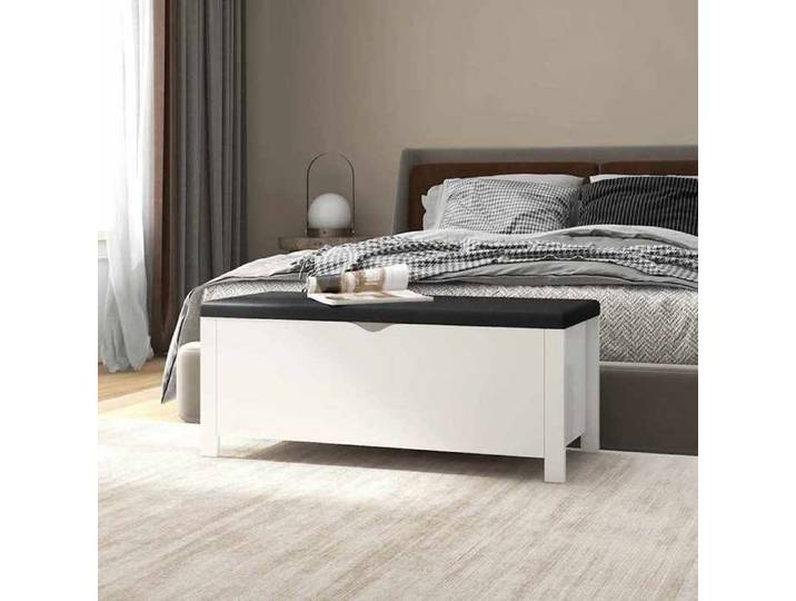 Banc de rangement - VIDAXL - TOP Boîte de rangement - coussin - Blanc - 105x40x45 cm - Bois d'ingénierie &&91753
