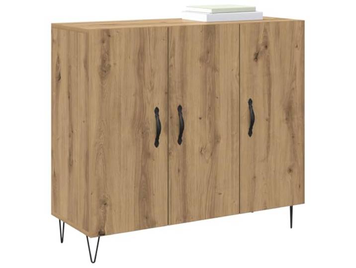 KTHLBRH Sideboard Eiche Handwerk 90 x 32,5 x 80 cm Mehrschichtiges Holz, minimalistisches Design, für Esszimmer und Wohnzimmer, dekorativ