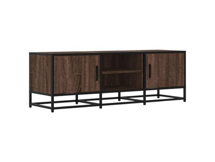 GKHPYURE TV-Schrank Eiche Braun 120 x 35 x 41 cm Spanplatte Metall Großer Stauraum, stabile Struktur, robuste Platte, einfache Reinigung, Industrie-Stil