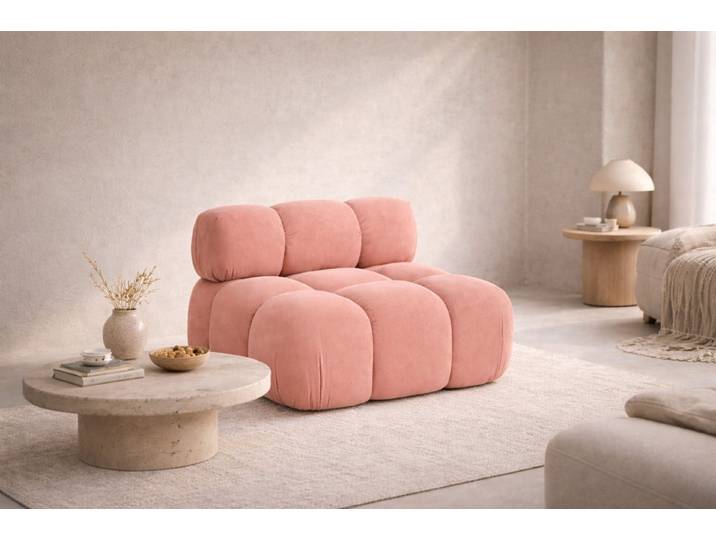 Kaiser Möbel Sofa-Mittelelement modulares System, Veloursstoff Salvador,SELIA (Einzelelement), Veloursstoff Salvador hochelastischer HR-Schaum Wellenfederung