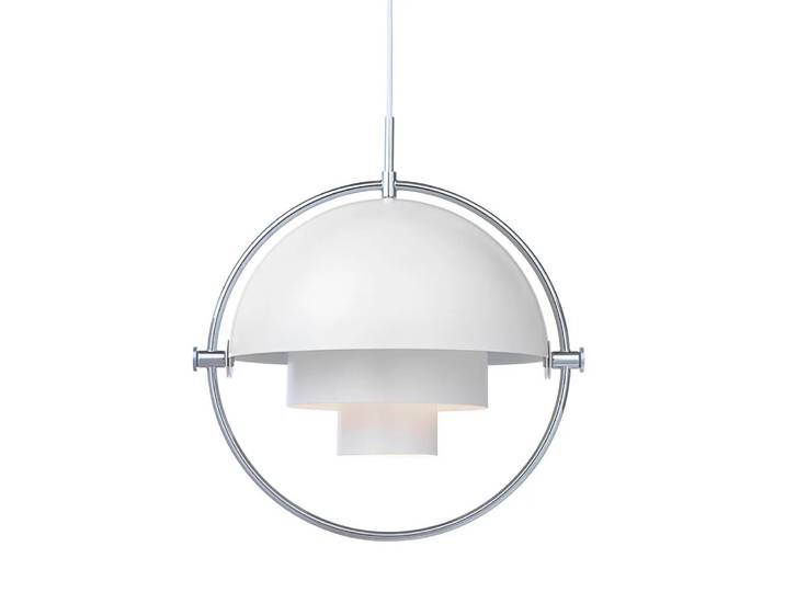 GUBI Plafonnier Multi-Lite chrome-blanc