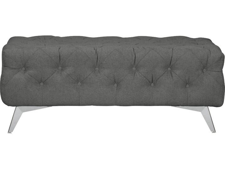 Polsterhocker, Samtoptik, Grau, 120×80 cm, Chesterfield-Optik, Klassisch, Leonique