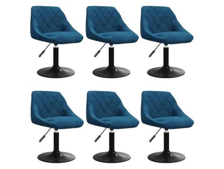 HEFZGDB Esszimmerstühle 6 STK. Drehbar Blau Samt mit Gasdruckfeder und Stahlrahmen für modernen Sitzkomfort