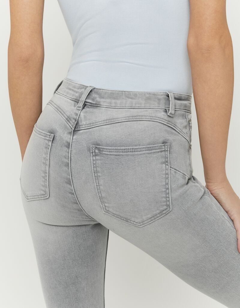 Skinny-fit-Jeans TALLY WEIJL "SPADEPUMPMR", Damen, Gr. 34, N-Gr, denim grau, hgu3, Denim/Jeans, Obermaterial: 90% Baumwolle, 8% Elastomultiester, 2% Elasthan, leichte Abriebeffekte, skinny fit lang, Jeans Skinny-fit-Jeans, Baumwollmischung, skinny fit den
