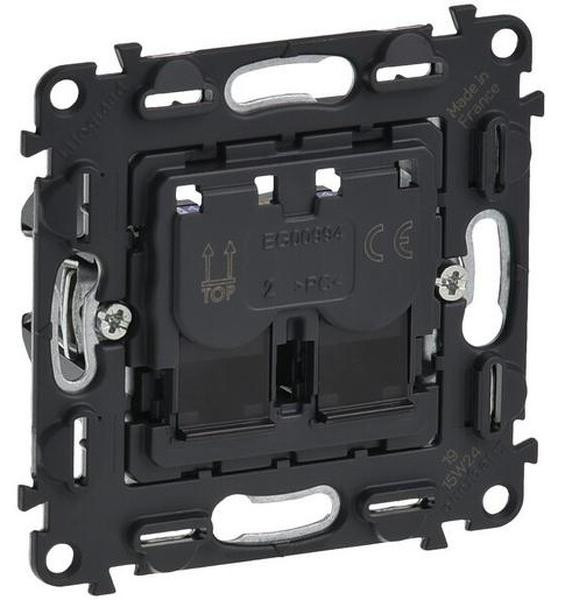 Legrand datadoos met 2x RJ45, Cat6A, afgeschermd (STP)