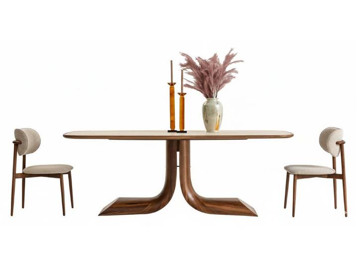 JVmoebel Essgruppe Esszimmer Set Moderner Stil Braun Geräumiger Tisch Elegantes Design, (2-tlg), Made in Europa