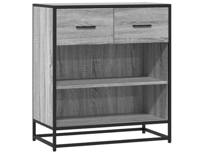 KPOTUERTU Sideboard Grau Sonoma 68x35x76 cm Holzwerkstoff Metallgestell, ergonomische Griffe, reichlich Stauraum, Badzimmer, Küche, Flur, Büro