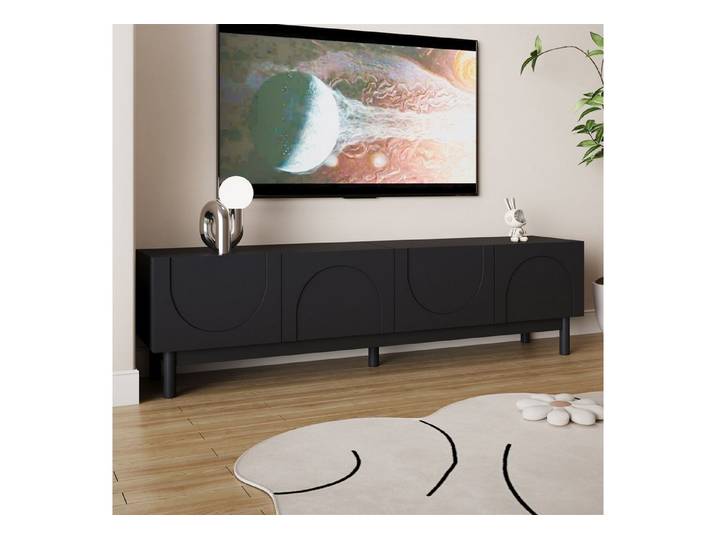 HAUSS SPOLE Lowboard mit Regalen,TV-Schrank Fernsehschrank mit stabilisierenden Beinen (Fernsehschrank, Wohnzimmermöbel, 1 St., 169x 34 x 45,5cm), mit stabilisierenden Beinen