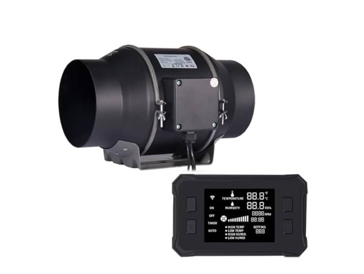 OutFyt Smart APP Inline-Kanallüftungsventilator, 4 Zoll, 215 CFM, Programmierbarer Controller, Leiser EC-Motor, Abluftbläse,Belüftung(8 Inch 180w)