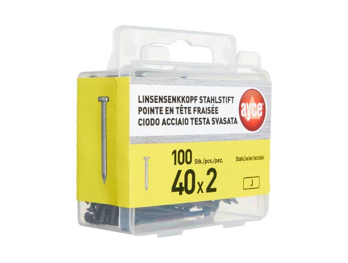 Ayce Stahlstift mit Linsenkopf 40 mm 100 Stück