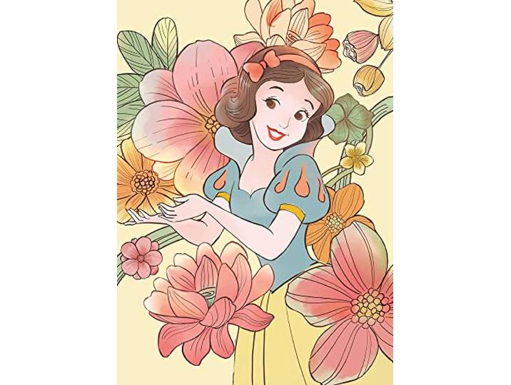 Komar Décoration murale Motif fleurs blanches de neige – Taille : 50 x 70 cm Impression d'art (sans cadre) Disney