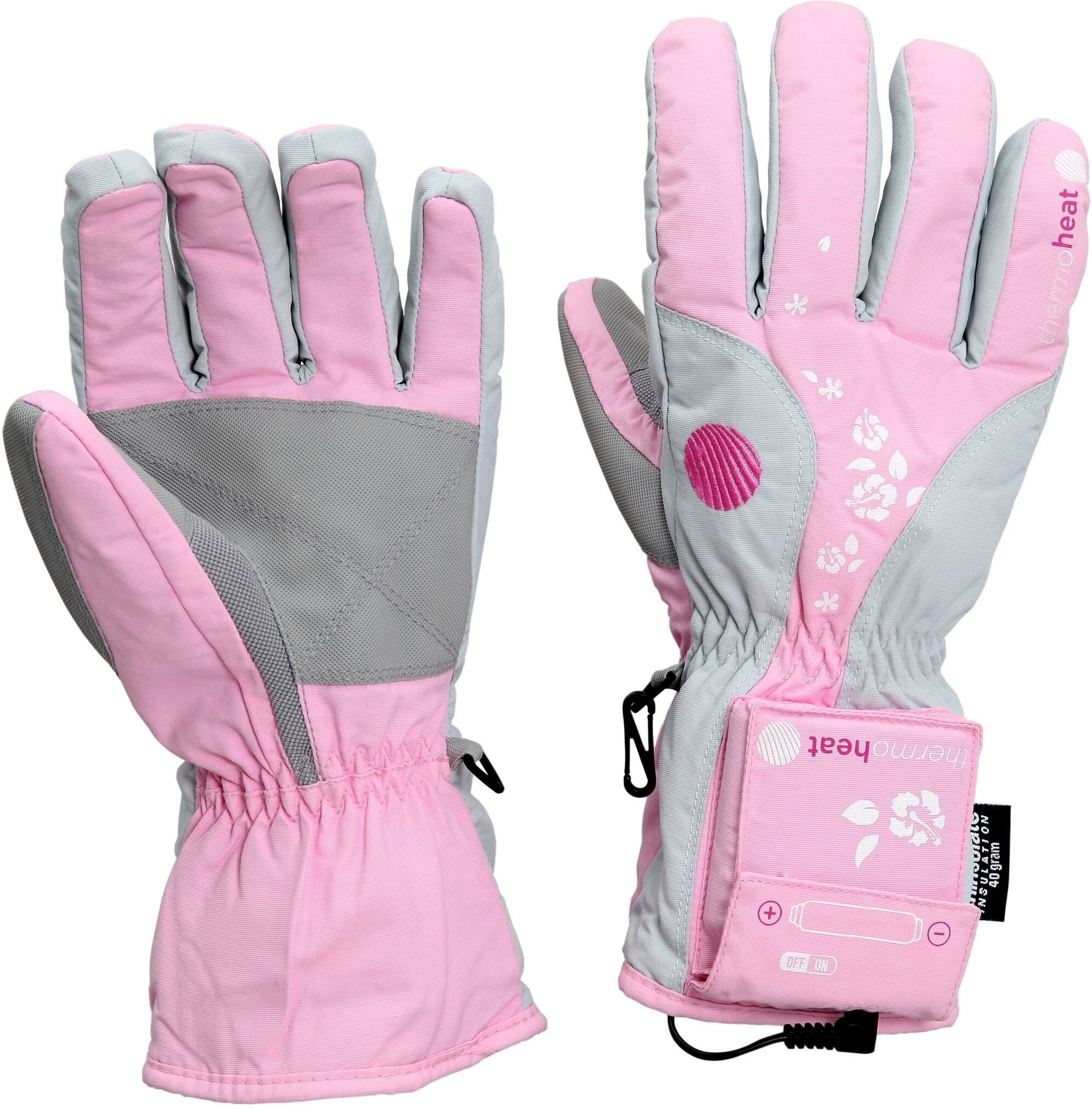 Skihandschuhe STAMM BODYFIT "THERMOHEAT Heizhandschuhe" Gr. 9, rosa, Handschuhe, Damen, 9, Obermaterial: 60% Polyamid, 20% Polyester, 20% Polyethylen, Skihandschuhe, mit Batteriefach auf dem Handrücken